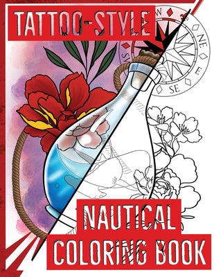 Tattoo-Style nautical coloring book