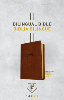 Bilingual Bible / Biblia Bilingüe Nlt/Ntv (Leatherlike, Brown)