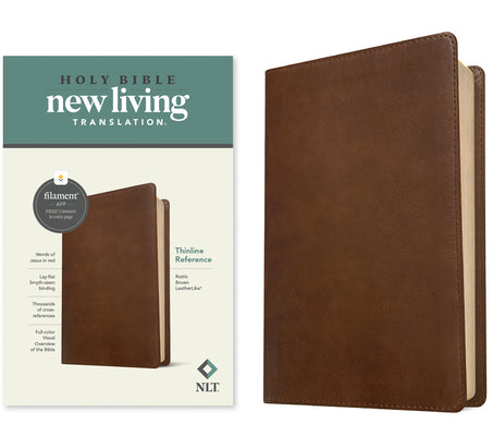 NLT Thinline Reference Bible, Filament Enabled Edition (Red Letter, Leatherlike, Rustic Brown)