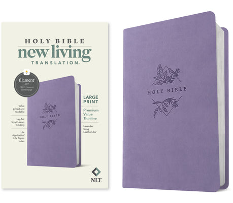 NLT Large Print Premium Value Thinline Bible, Filament Enabled (Leatherlike, Lavender Song)