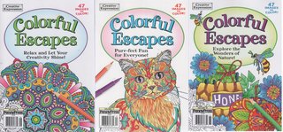 Coloring Books x 3: Colorful Escapes